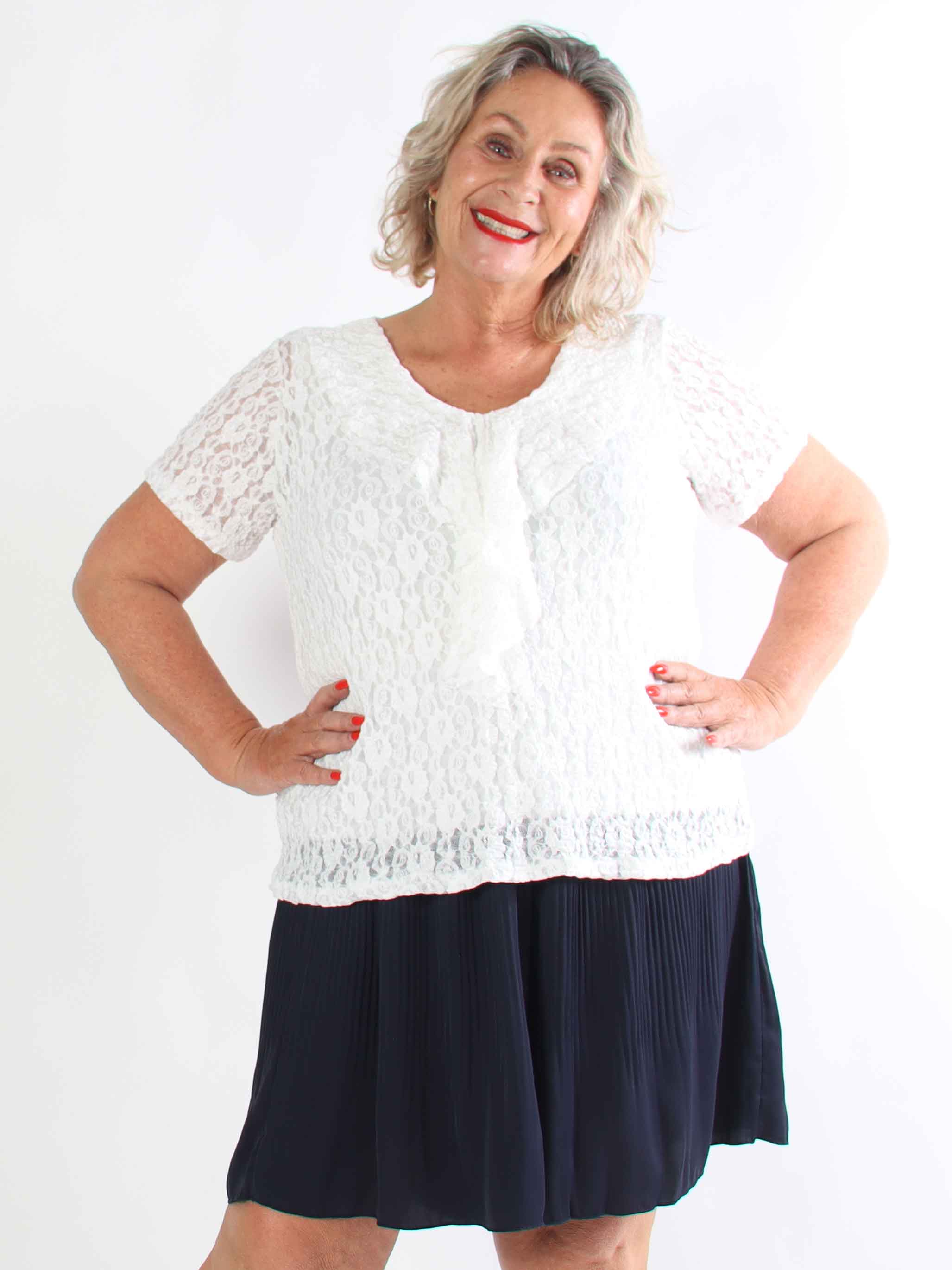 Diddi - Plisseret shorts med elastikkant i livet